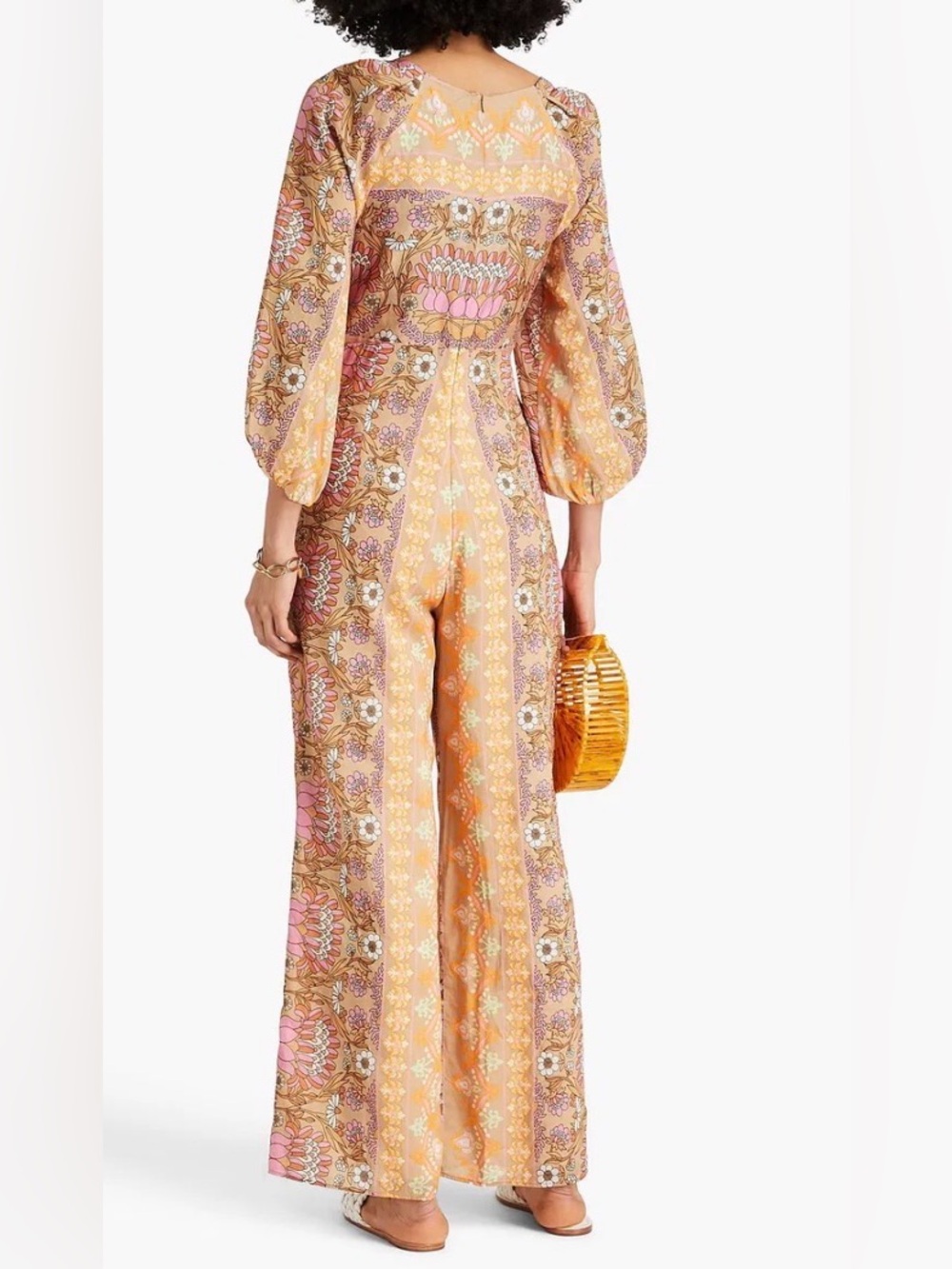 NWT SANDRO Dieppe Floral Linen Blend Jumpsuit 34 US 2 - Picture 3 of 16